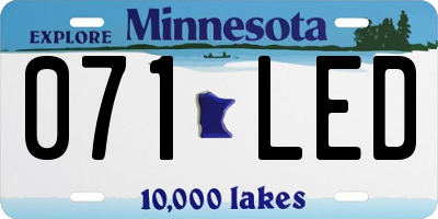 MN license plate 071LED
