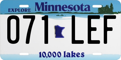 MN license plate 071LEF