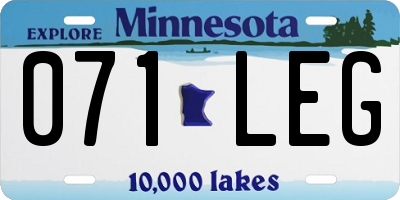 MN license plate 071LEG