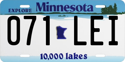MN license plate 071LEI