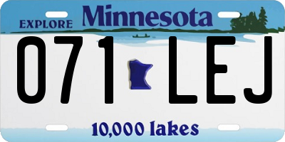 MN license plate 071LEJ