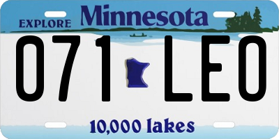 MN license plate 071LEO