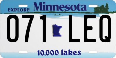 MN license plate 071LEQ