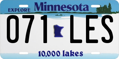 MN license plate 071LES