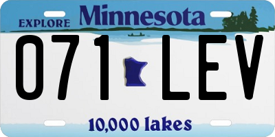 MN license plate 071LEV