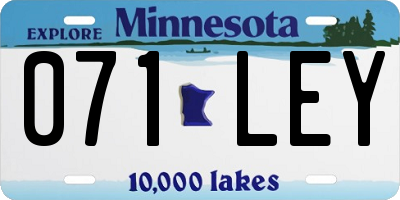 MN license plate 071LEY