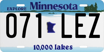 MN license plate 071LEZ