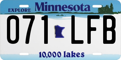 MN license plate 071LFB
