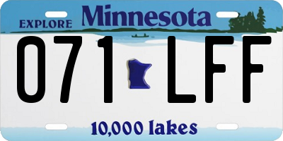MN license plate 071LFF