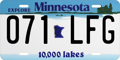 MN license plate 071LFG