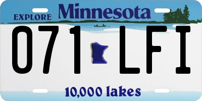 MN license plate 071LFI