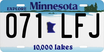 MN license plate 071LFJ