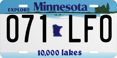 MN license plate 071LFO