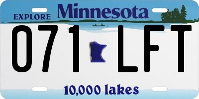 MN license plate 071LFT