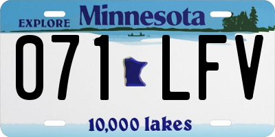 MN license plate 071LFV