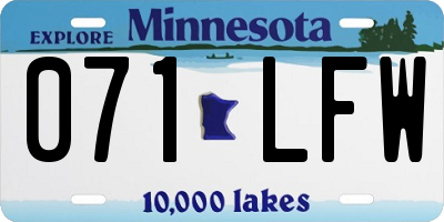 MN license plate 071LFW