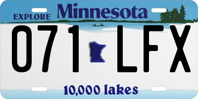 MN license plate 071LFX