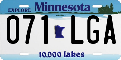 MN license plate 071LGA