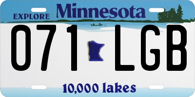 MN license plate 071LGB