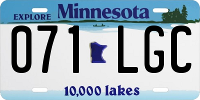 MN license plate 071LGC