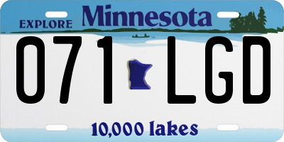 MN license plate 071LGD