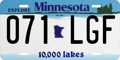 MN license plate 071LGF