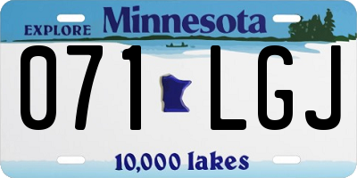 MN license plate 071LGJ