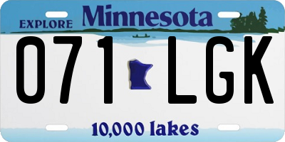 MN license plate 071LGK