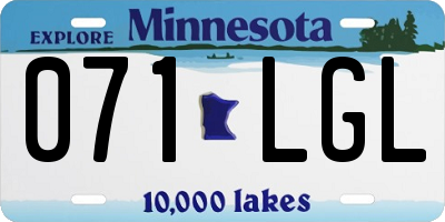 MN license plate 071LGL