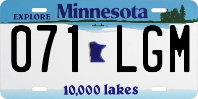 MN license plate 071LGM