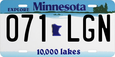MN license plate 071LGN