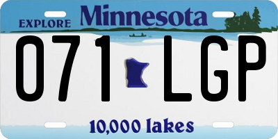 MN license plate 071LGP