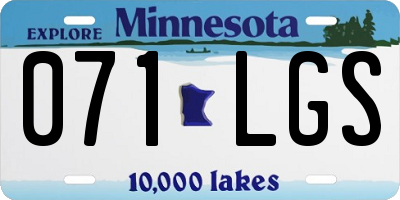MN license plate 071LGS