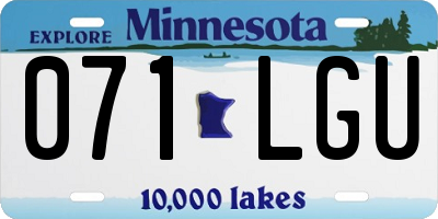 MN license plate 071LGU