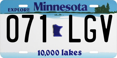 MN license plate 071LGV