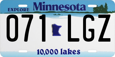 MN license plate 071LGZ