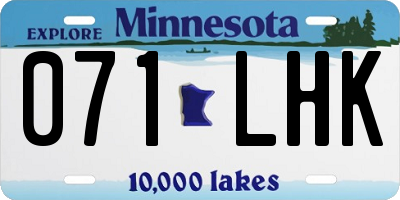 MN license plate 071LHK