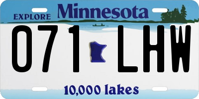 MN license plate 071LHW