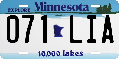 MN license plate 071LIA