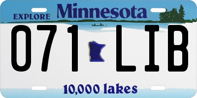 MN license plate 071LIB