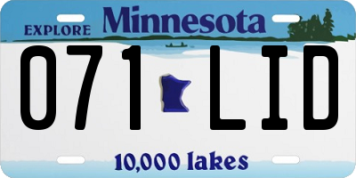 MN license plate 071LID