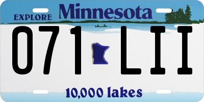 MN license plate 071LII