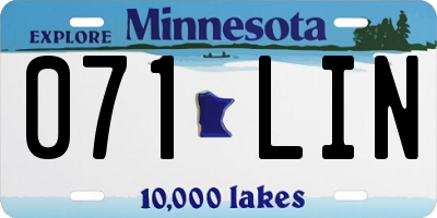 MN license plate 071LIN