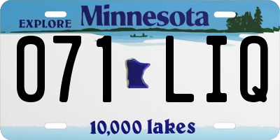 MN license plate 071LIQ
