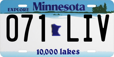 MN license plate 071LIV
