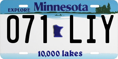 MN license plate 071LIY