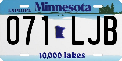 MN license plate 071LJB