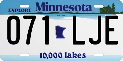 MN license plate 071LJE