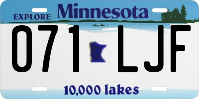 MN license plate 071LJF