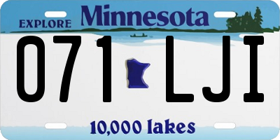 MN license plate 071LJI